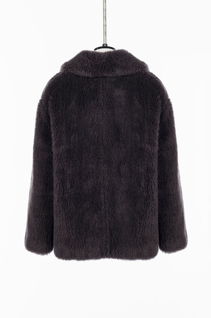 WOOL BOA WIDE COLLAR COAT - FETICO