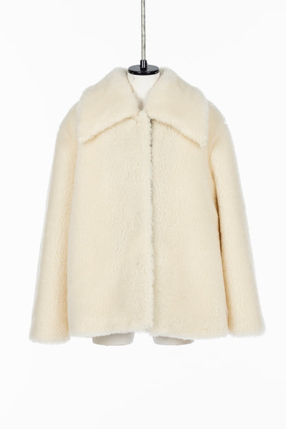 WOOL BOA WIDE COLLAR COAT - FETICO