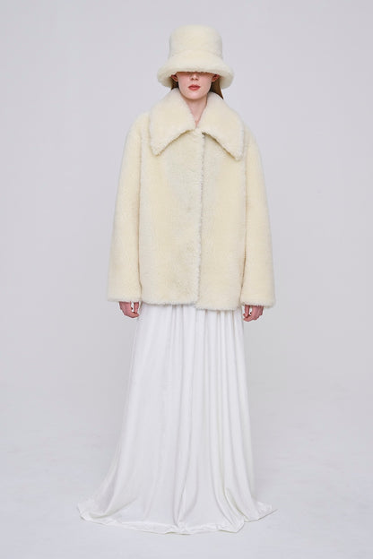 WOOL BOA WIDE COLLAR COAT - FETICO