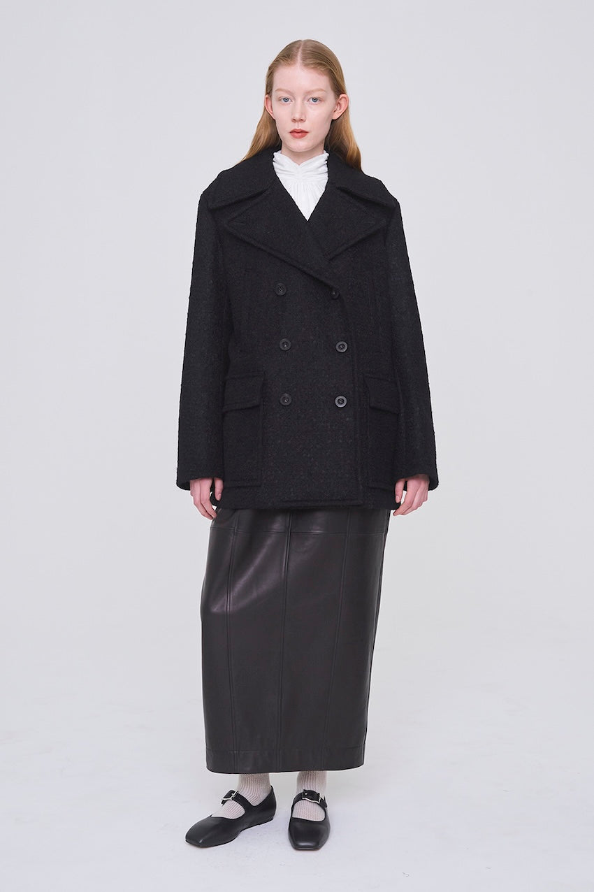 WOOL MOHAIR PEACOAT - FETICO