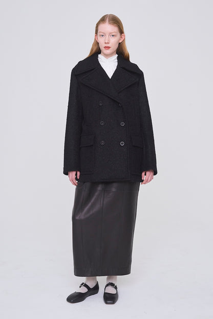 WOOL MOHAIR PEACOAT - FETICO
