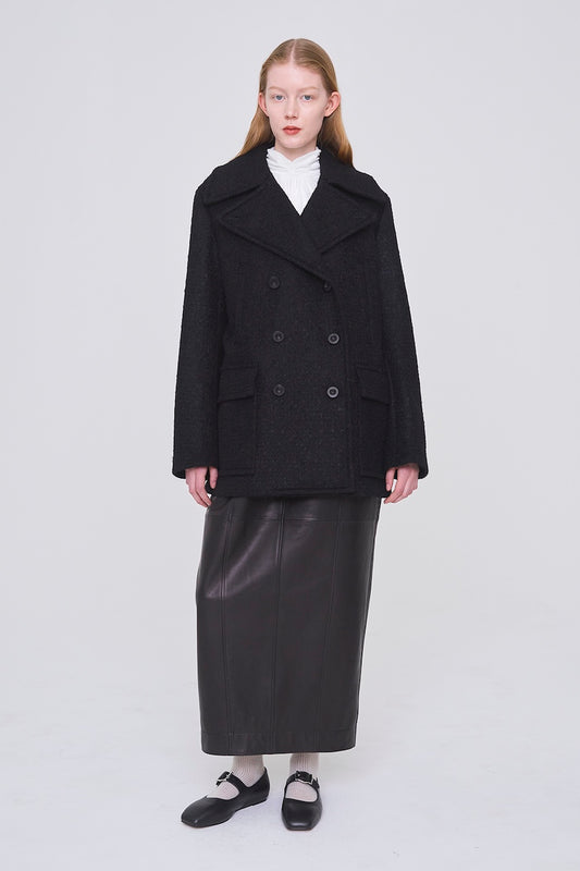 WOOL MOHAIR PEACOAT - FETICO