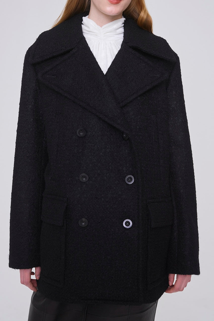 WOOL MOHAIR PEACOAT - FETICO