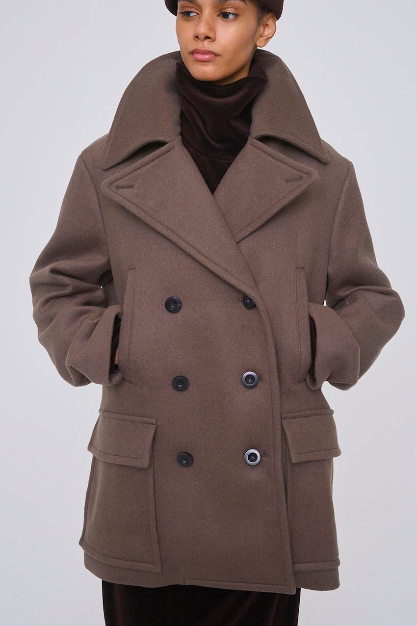 WOOL MELTON PEACOAT - FETICO