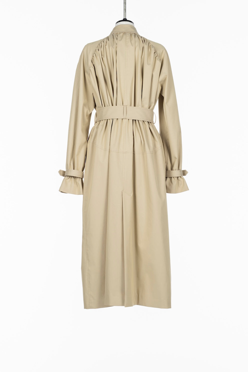 COTTON TWILL GATHERED SOUTIEN COLLAR COAT - FETICO