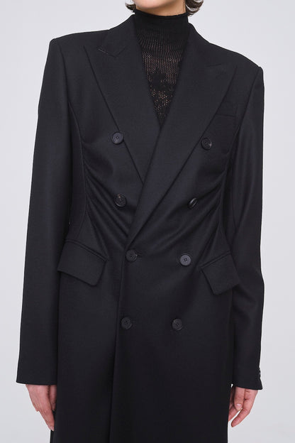 FLANNEL DOUBLE BREASTED COAT - FETICO