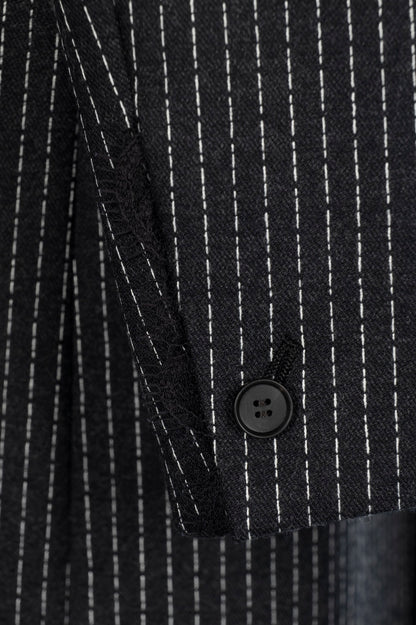 WOOL PINSTRIPE DOUBLE BREASTED COAT - FETICO