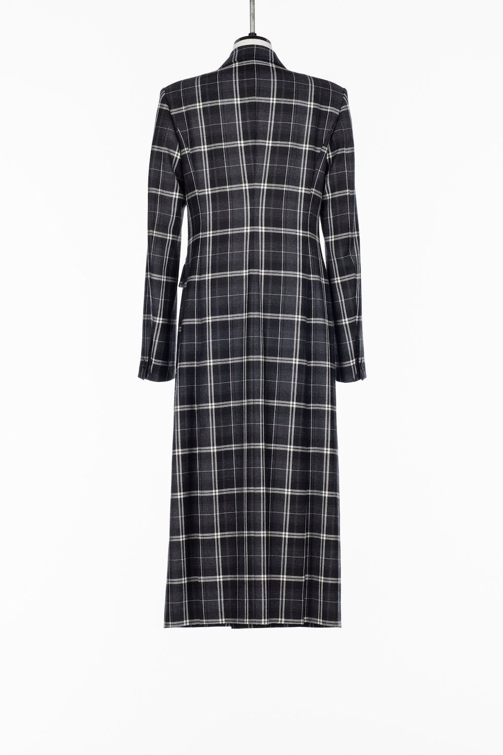 WOOL CHECK DOUBLE BREASTED COAT - FETICO