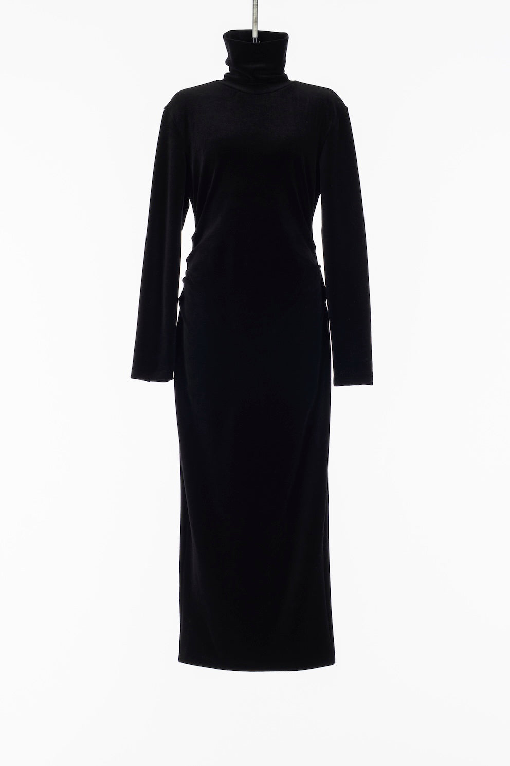 WOOL VELOUR DRAPED FIT DRESS - FETICO