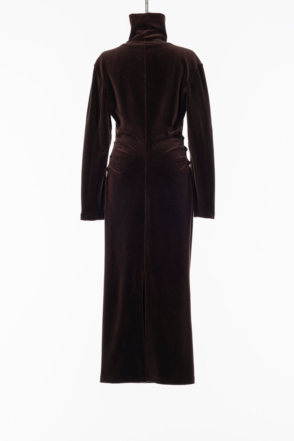 WOOL VELOUR DRAPED FIT DRESS - FETICO