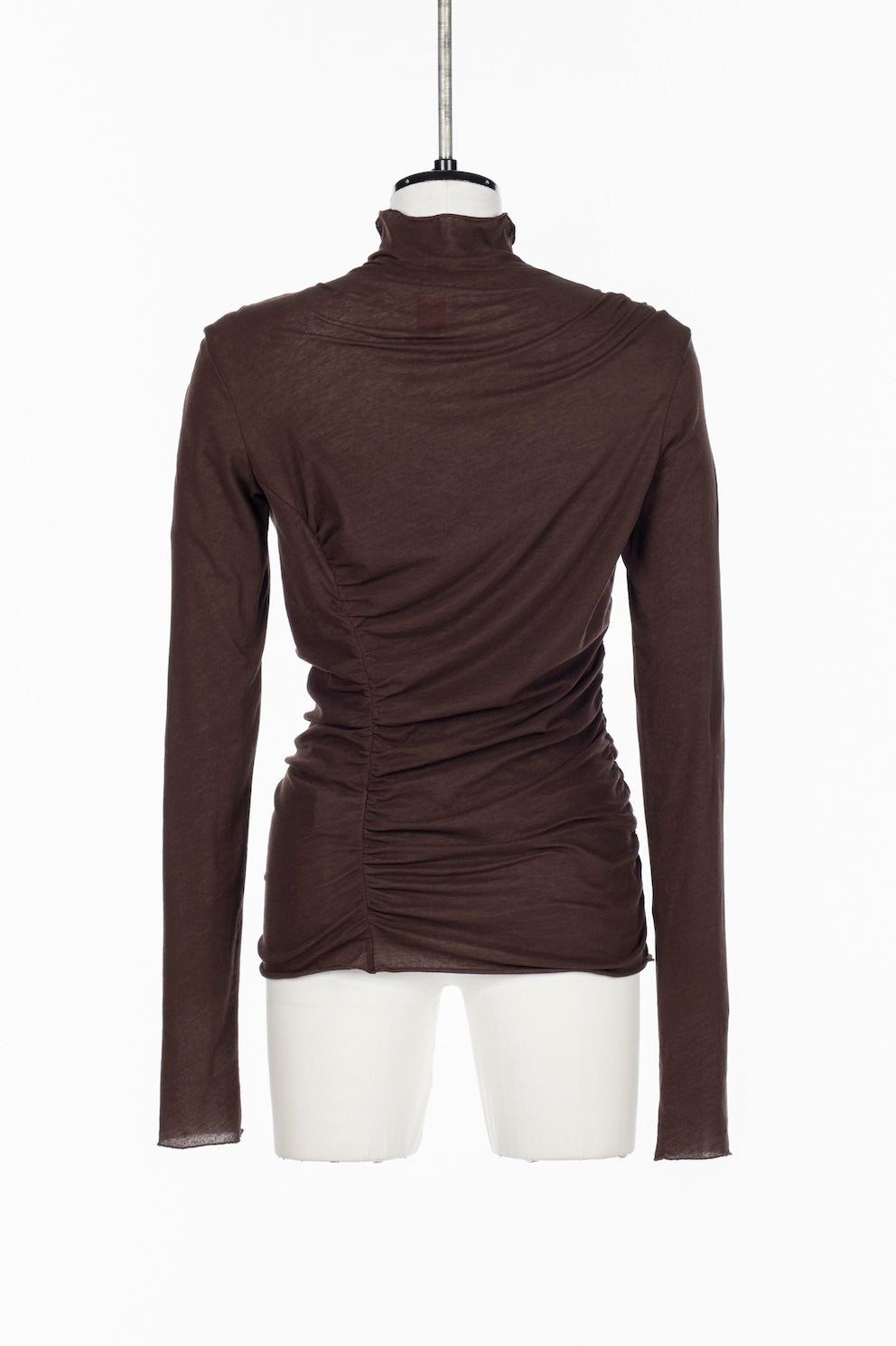 SHEER JERSEY ASYMMETRIC GATHERED TOP - FETICO