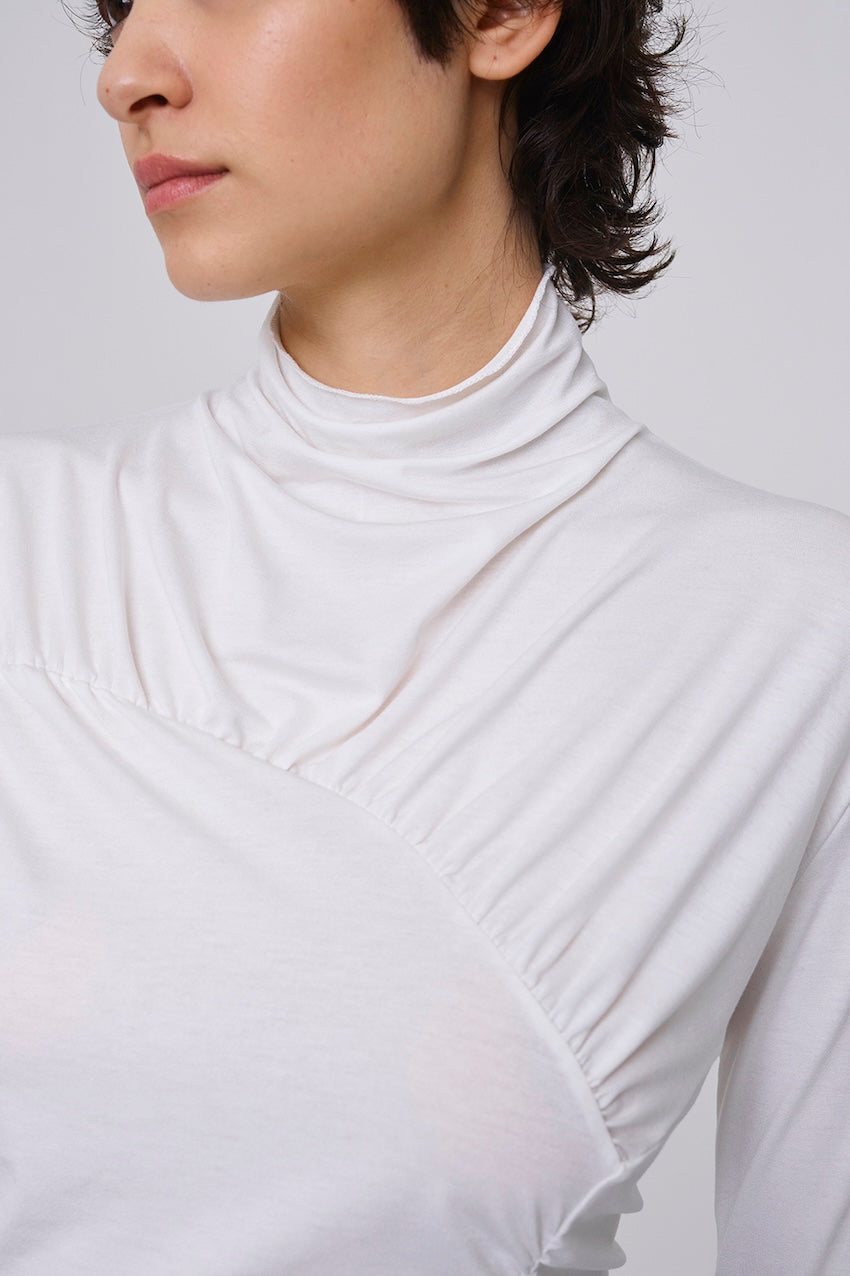 JERSEY ASYMMETRIC DRAPED TOP – FETICO Official Online Shop