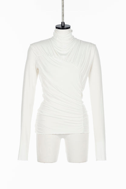 JERSEY ASYMMETRIC DRAPED TOP - FETICO