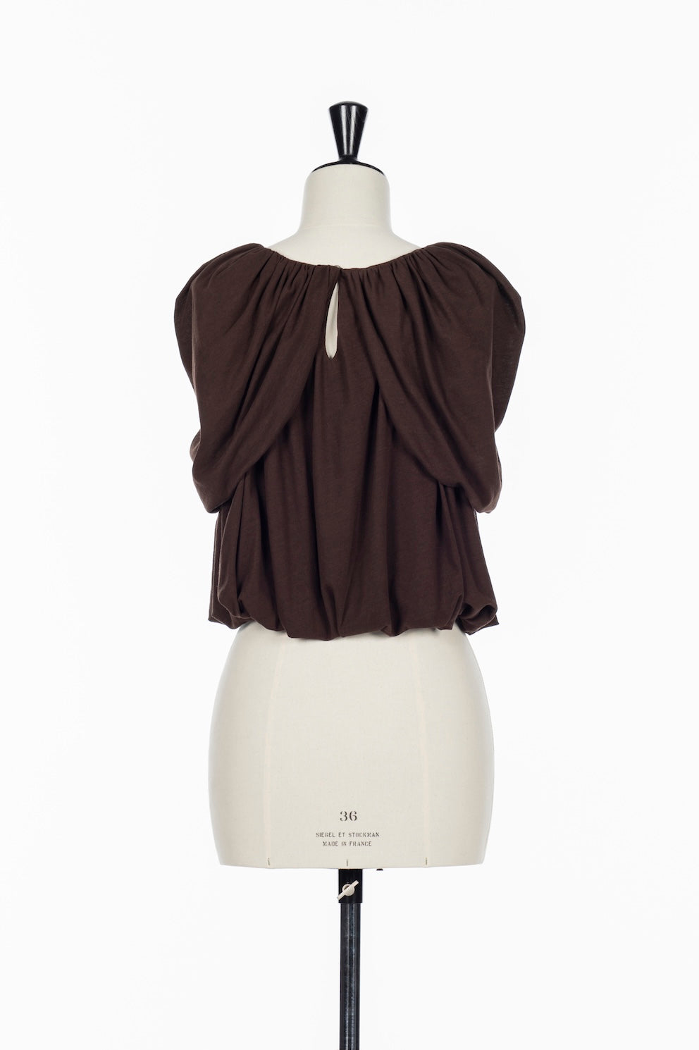 SHEER JERSEY DRAPED CAPE TOP - FETICO
