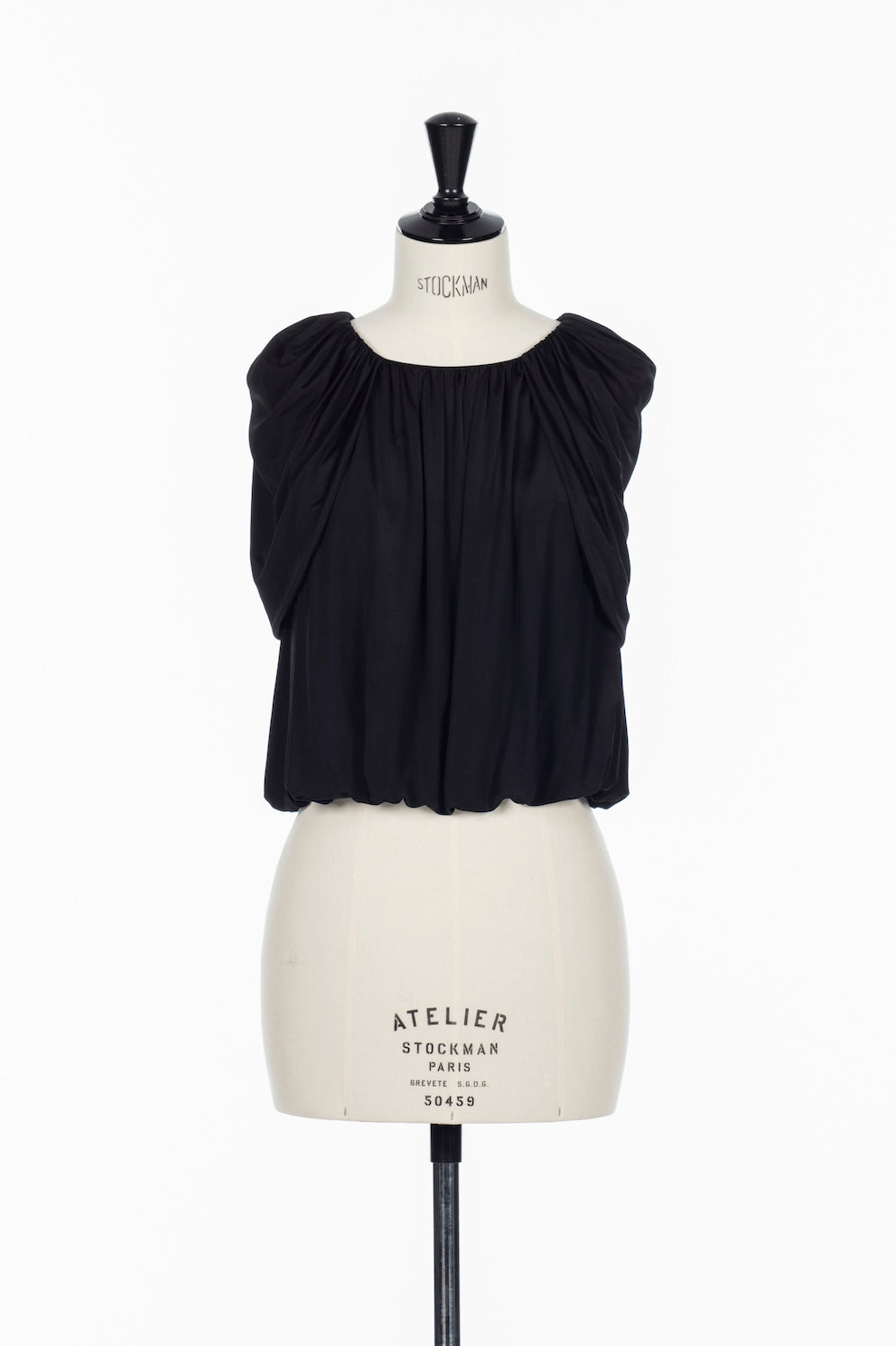 SATIN JERSEY DRAPED CAPE TOP - FETICO