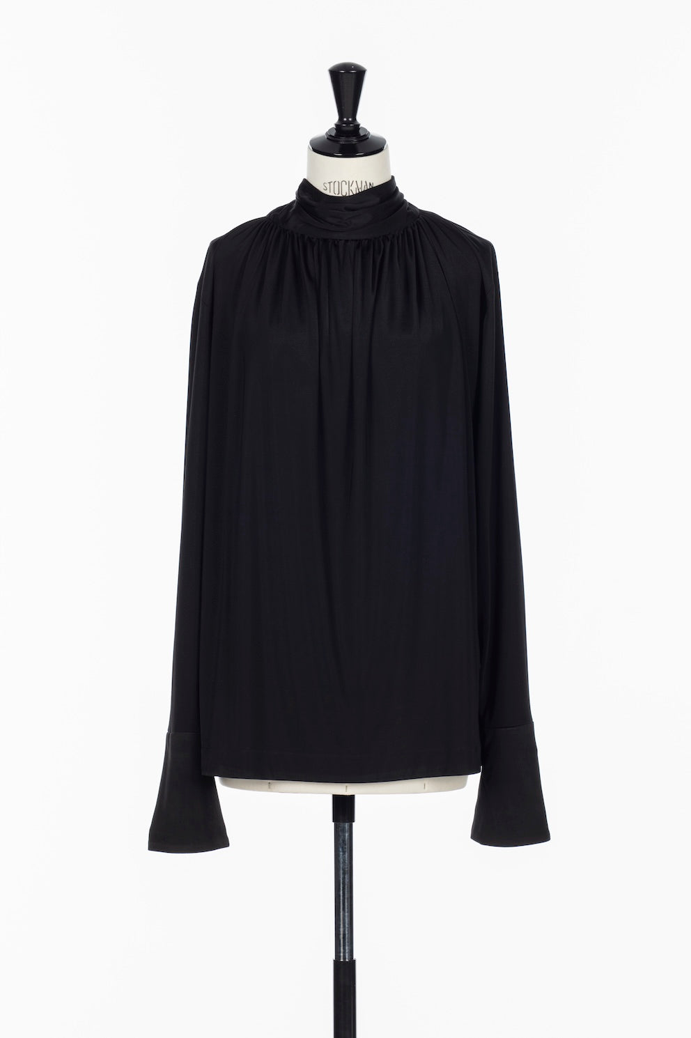 SATIN JERSEY TIE NECK BLOUSE - FETICO