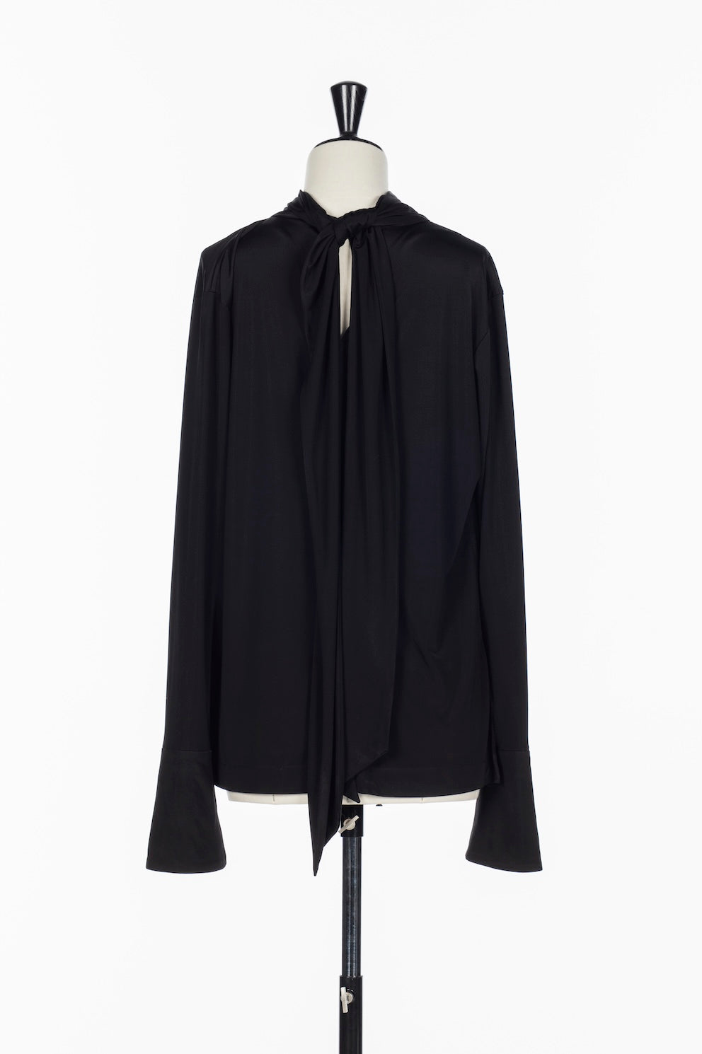 SATIN JERSEY TIE NECK BLOUSE - FETICO