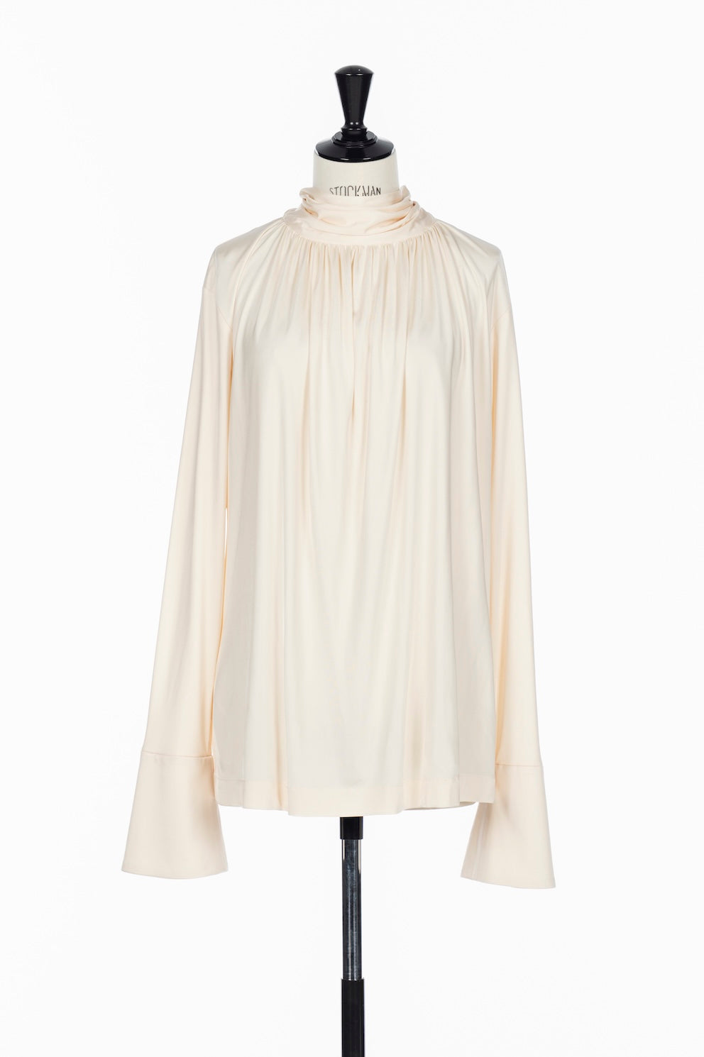 SATIN JERSEY TIE NECK BLOUSE - FETICO