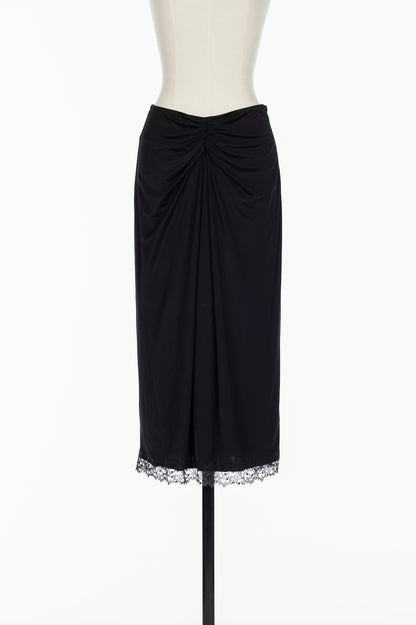 SATIN JERSEY DRAPED SKIRT - FETICO