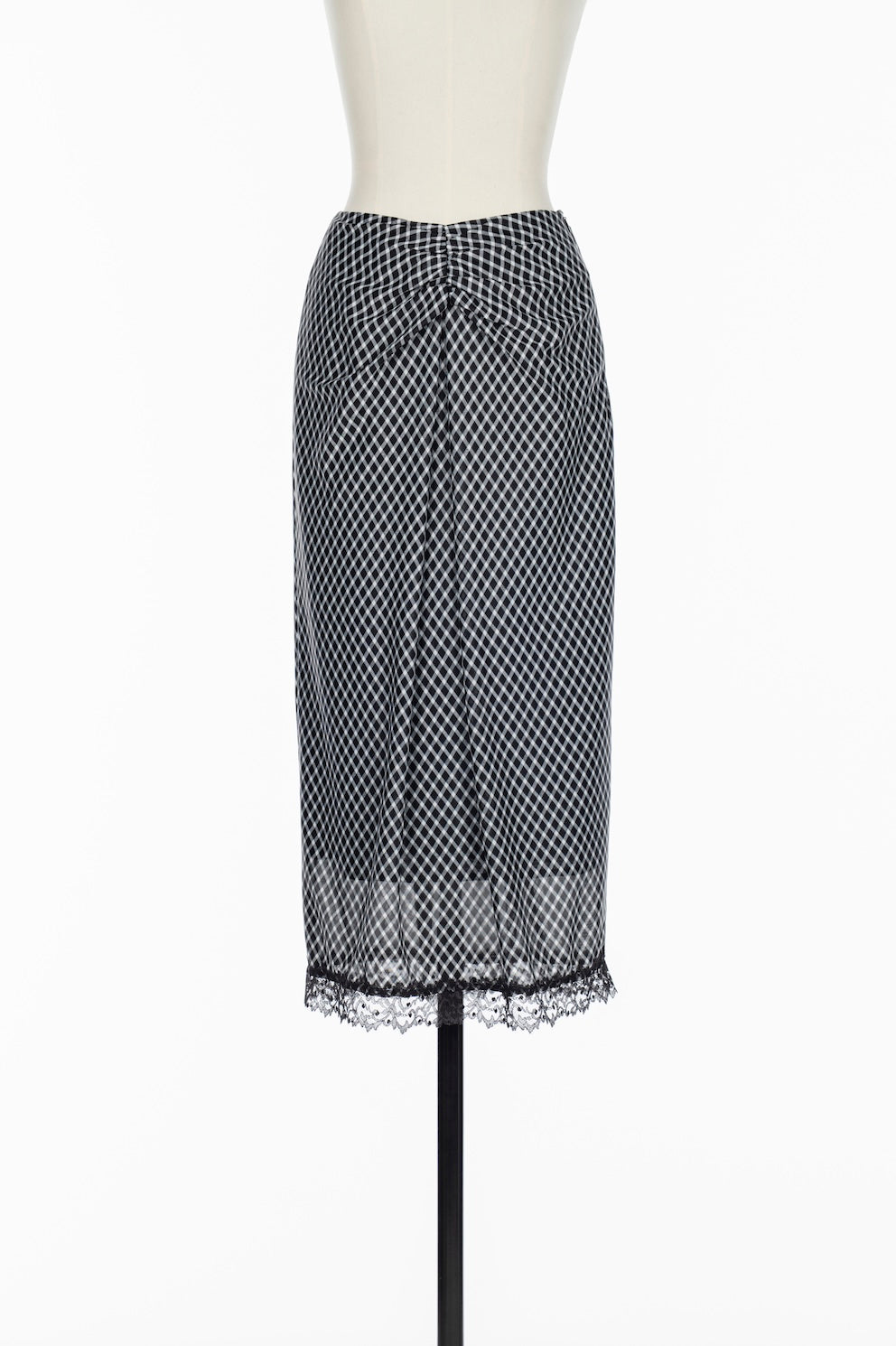 JERSEY CHECK DRAPED SKIRT - FETICO