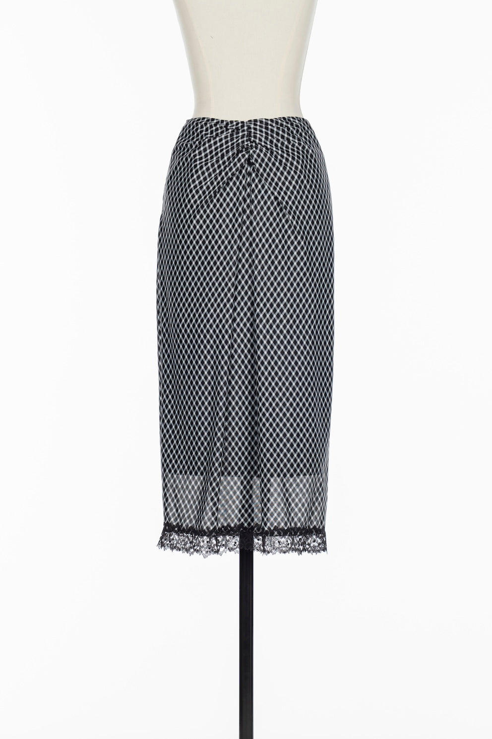JERSEY CHECK DRAPED SKIRT - FETICO