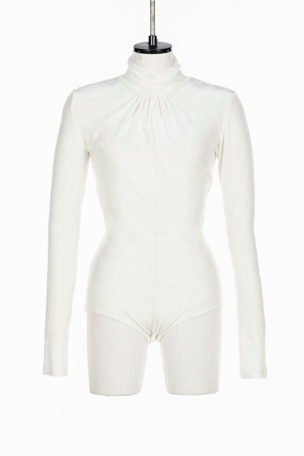 VELOUR DRAPED COLLAR BODYSUIT - FETICO