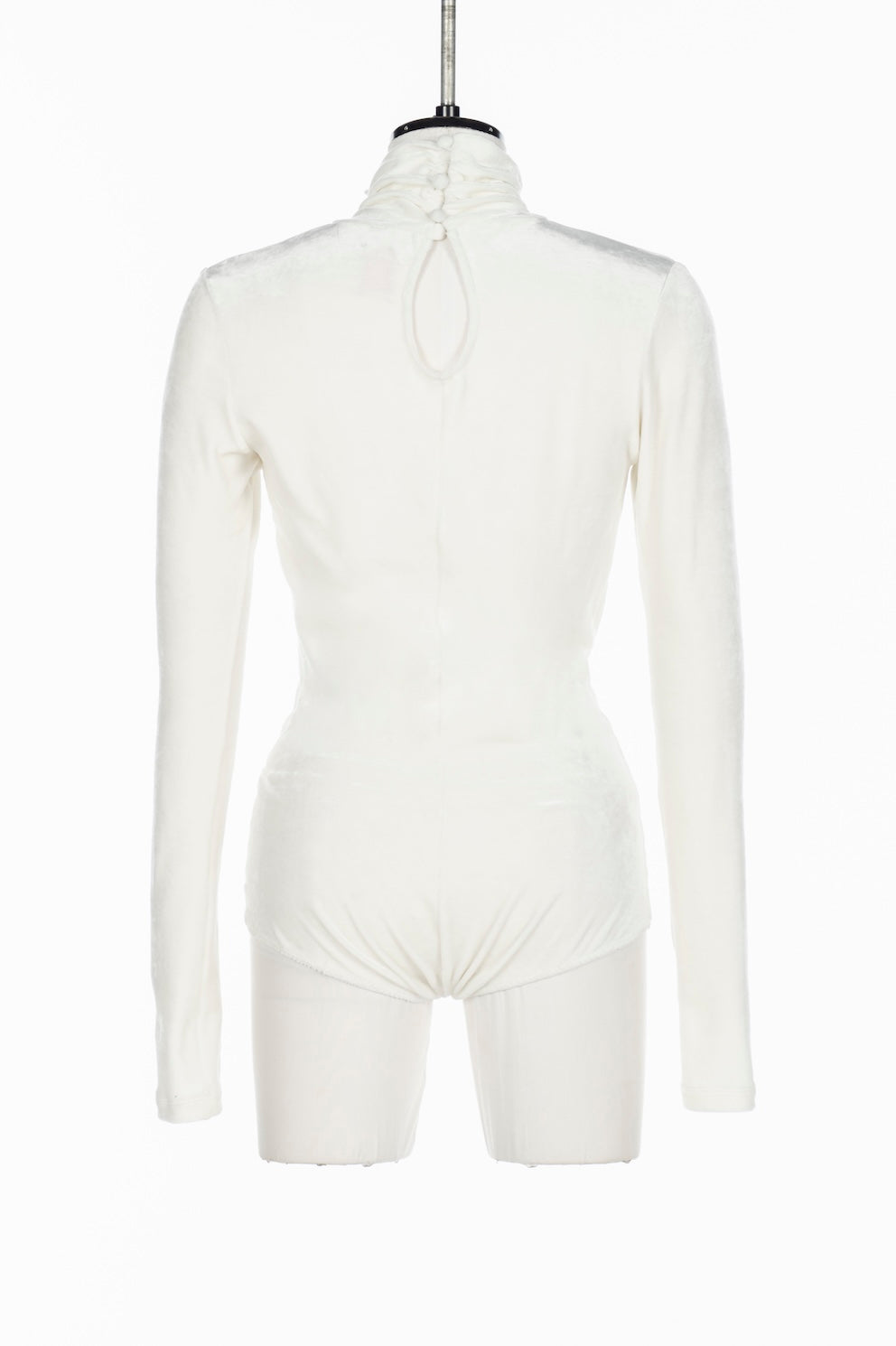 VELOUR DRAPED COLLAR BODYSUIT - FETICO