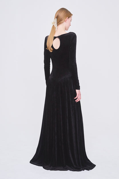 VELOUR SWEETHEART MAXI DRESS - FETICO