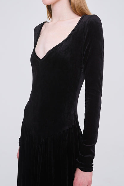 VELOUR SWEETHEART MAXI DRESS - FETICO