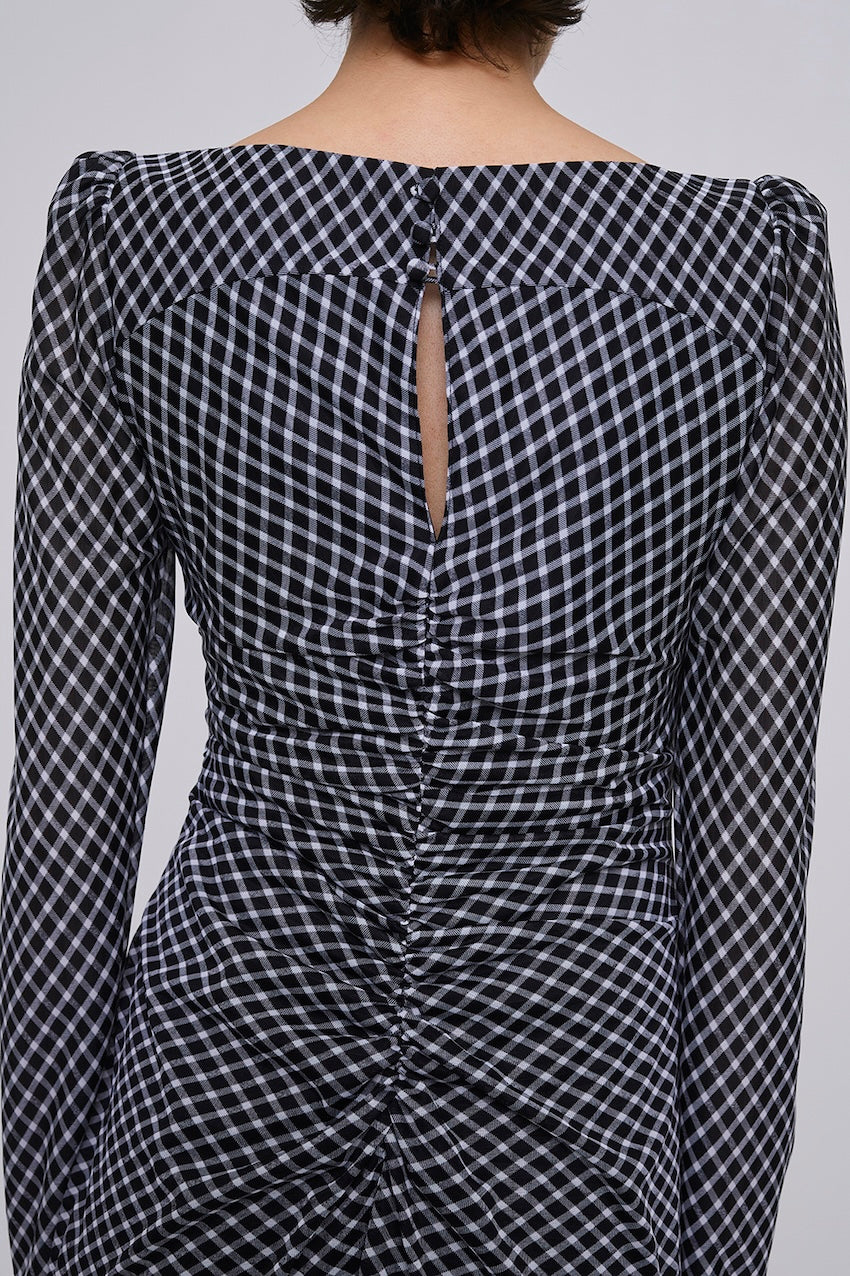 JERSEYCHECK GATHERED DRESS - FETICO
