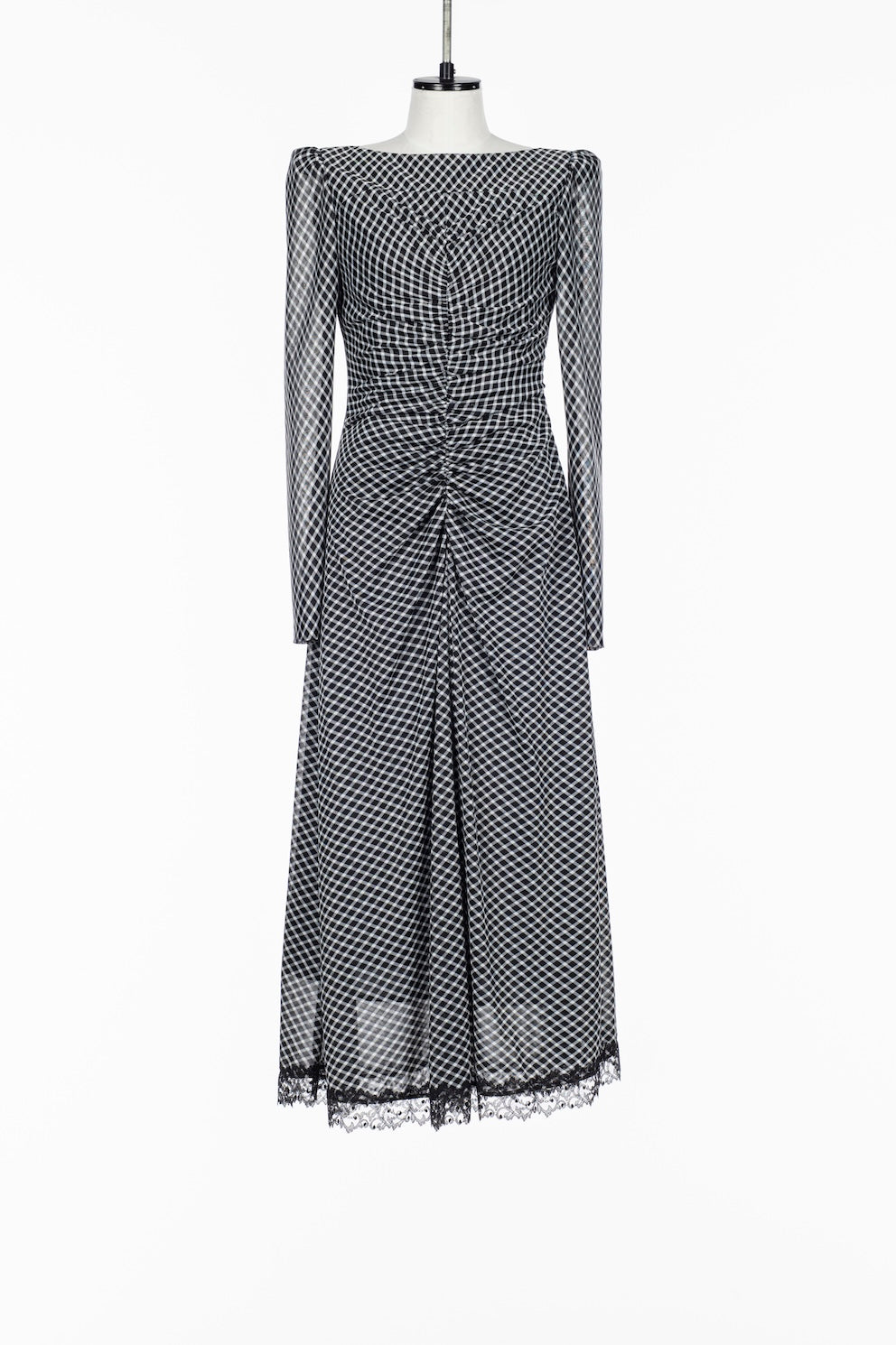 JERSEYCHECK GATHERED DRESS - FETICO