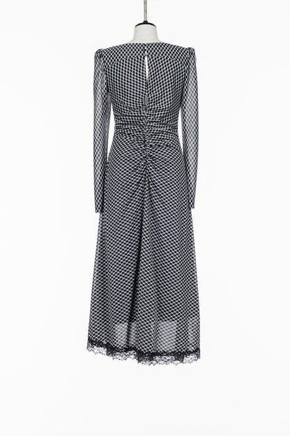 JERSEYCHECK GATHERED DRESS - FETICO