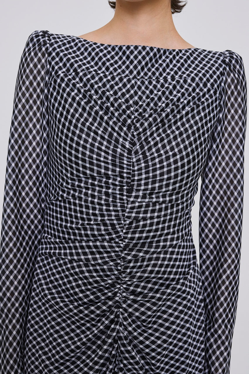 JERSEYCHECK GATHERED DRESS - FETICO