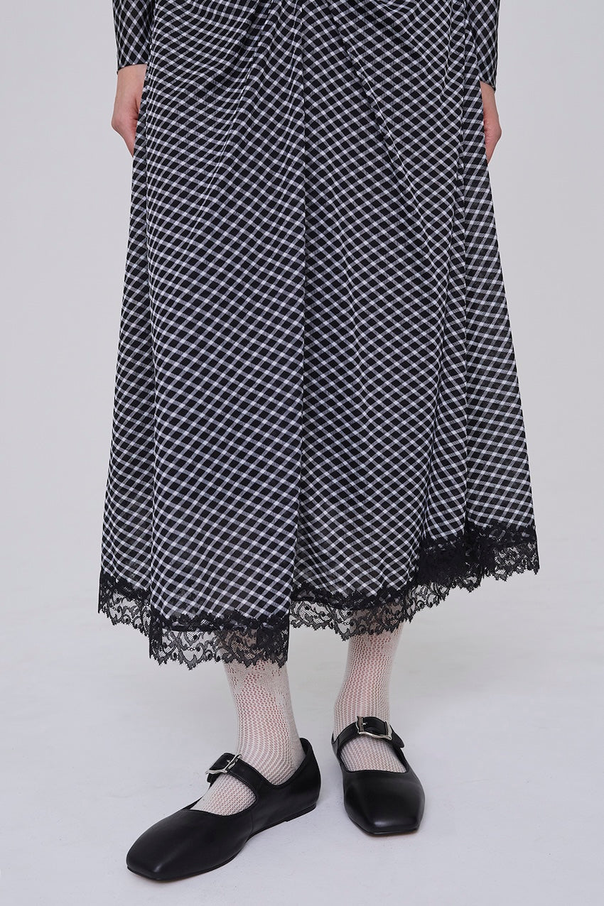 JERSEYCHECK GATHERED DRESS - FETICO