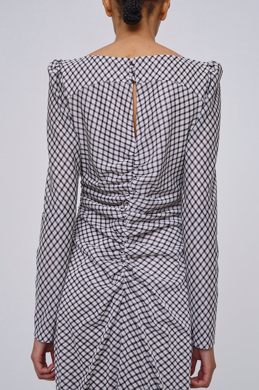 JERSEYCHECK GATHERED DRESS - FETICO