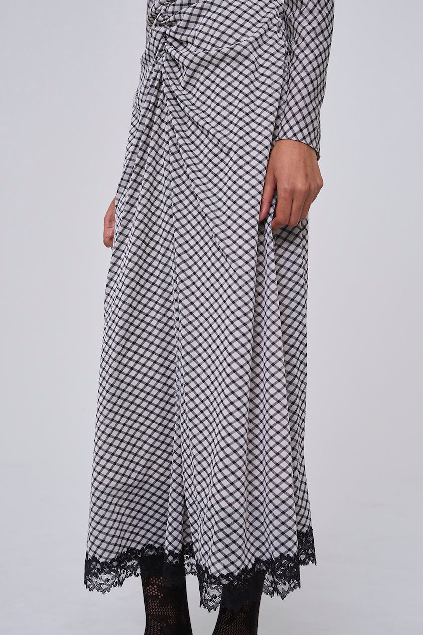 JERSEYCHECK GATHERED DRESS - FETICO