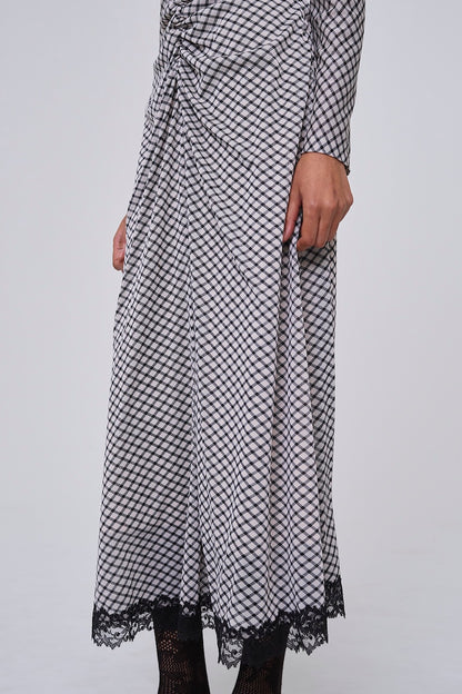JERSEYCHECK GATHERED DRESS - FETICO