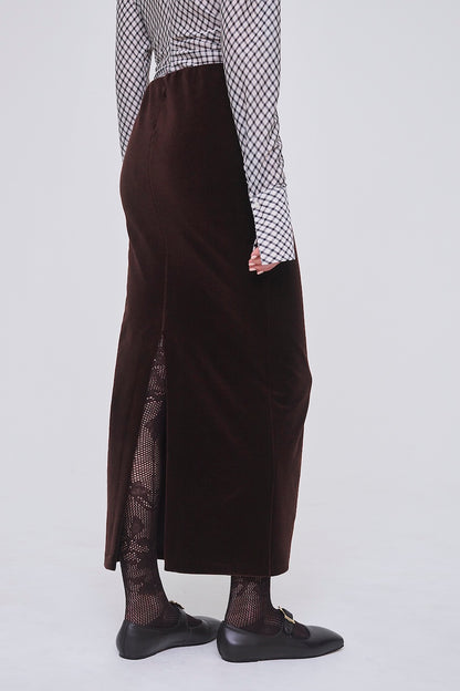 WOOL VELOUR PENCIL SKIRT - FETICO