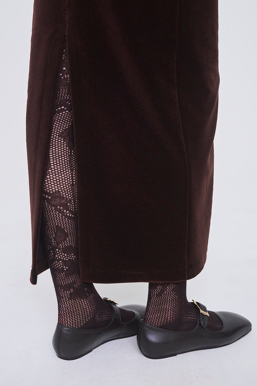 WOOL VELOUR PENCIL SKIRT - FETICO