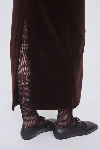 WOOL VELOUR PENCIL SKIRT - FETICO