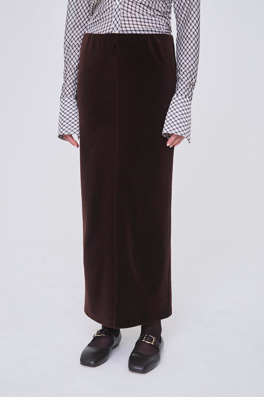 WOOL VELOUR PENCIL SKIRT - FETICO