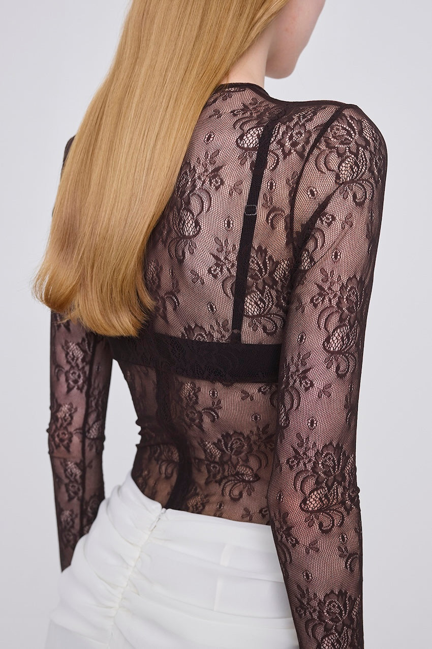STRETCH LACE BODYSUIT - FETICO
