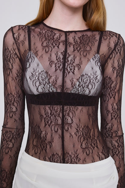 STRETCH LACE BODYSUIT - FETICO