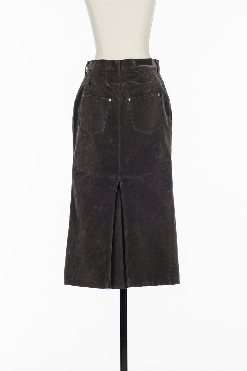 FLOCKED DENIM BACK FLARE SKIRT - FETICO