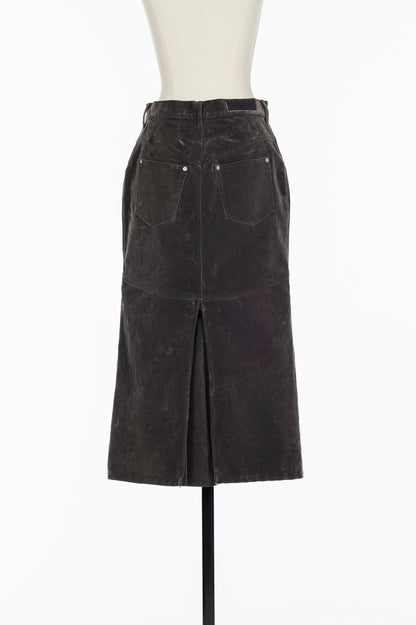 FLOCKED DENIM BACK FLARE SKIRT - FETICO