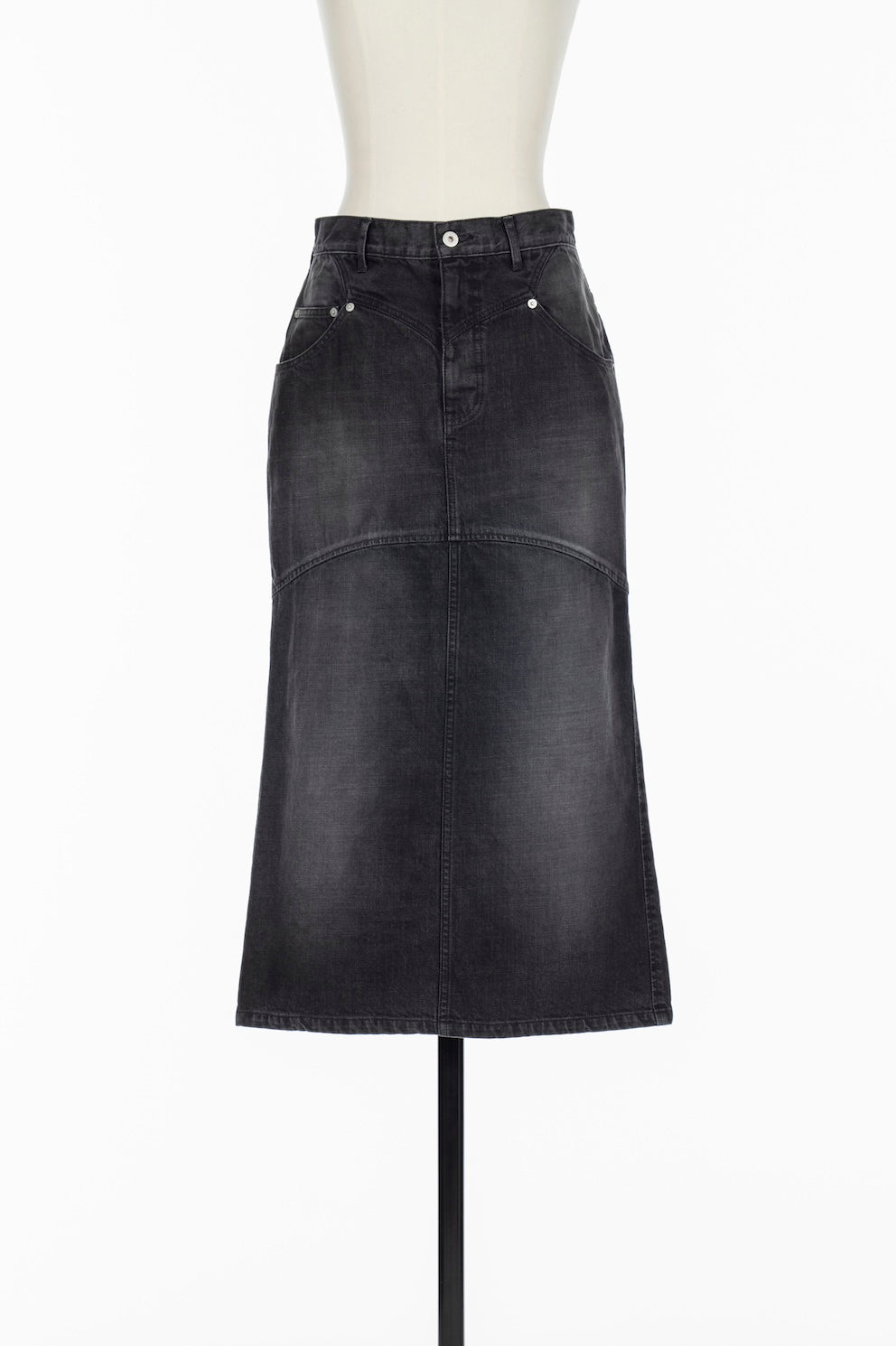 ORGANIC COTTON DENIM BACK FLARE SKIRT - FETICO