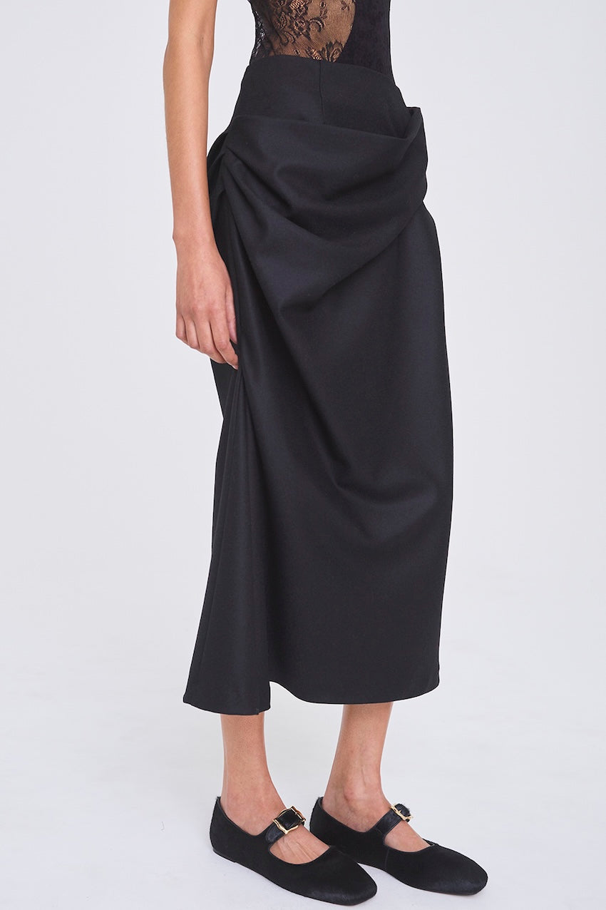 FLANNEL DRAPED SKIRT – FETICO Official Online Shop