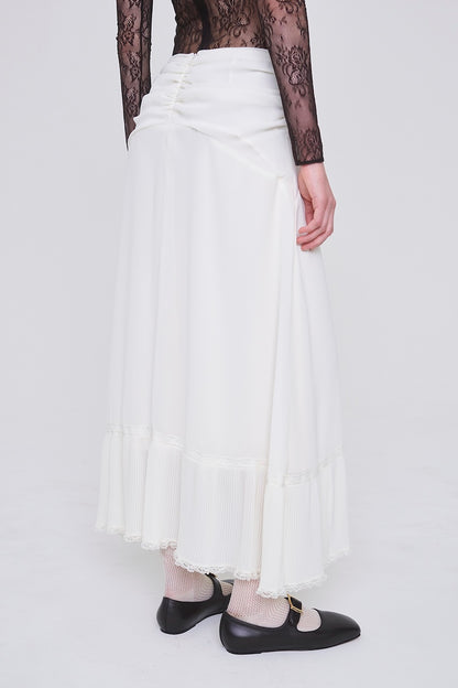 SHEER GEORGETTE PLEATED SKIRT - FETICO