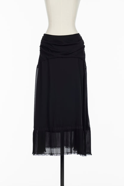 SHEER GEORGETTE PLEATED SKIRT - FETICO