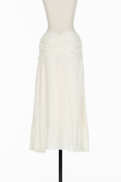 SHEER GEORGETTE PLEATED SKIRT - FETICO